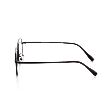 Contour titanium geometric glasses front view