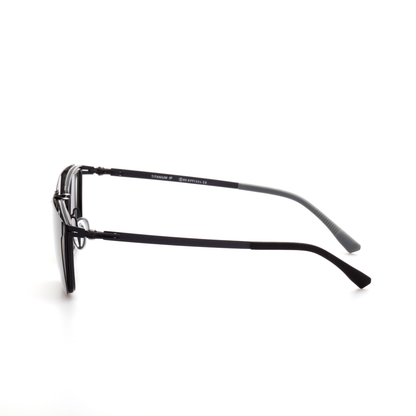 O'S OPTICAL Hook Black Titanium Rectangle Clip-on Sunglasses