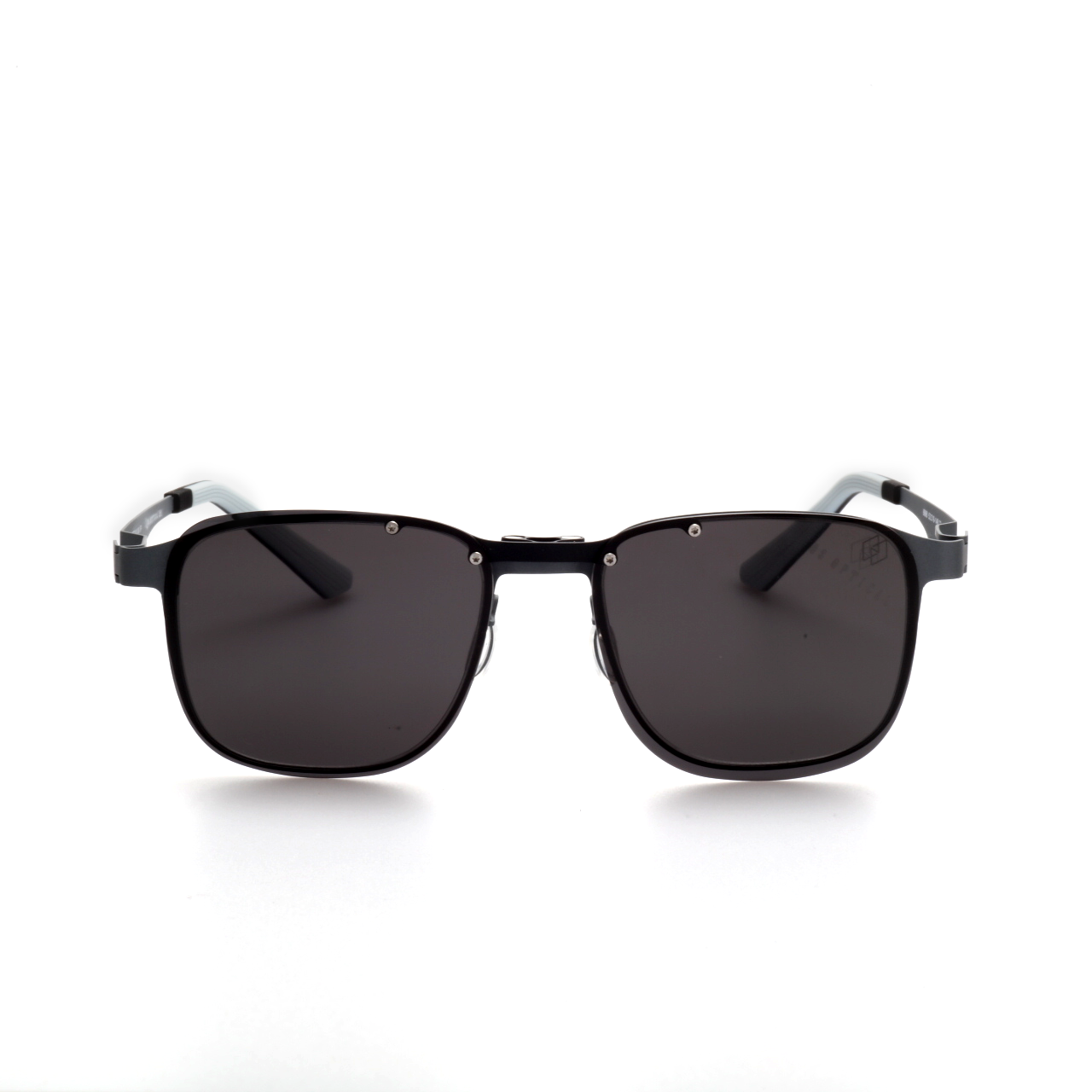 O'S OPTICAL Echo Grey Titanium Square Magnetic Clip-ons