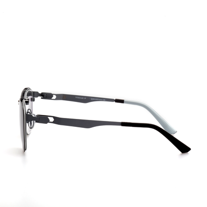 O'S OPTICAL Echo Grey Titanium Square Clip-on Sunglasses 