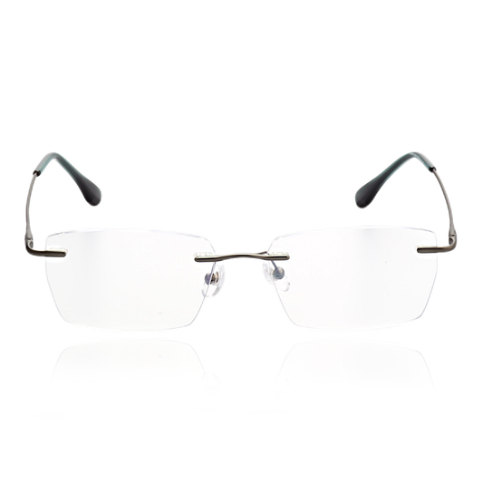 Zero lightweight titanium rimless prescription glasses front view