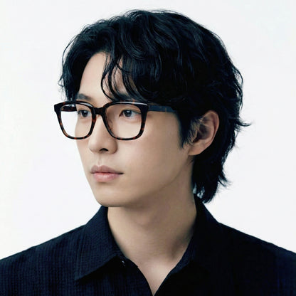 Framex TR90 square eyeglasses worn by model