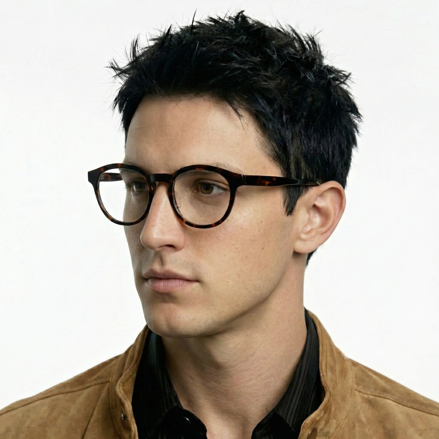 Keystone TR90 round eyeglasses worn by model