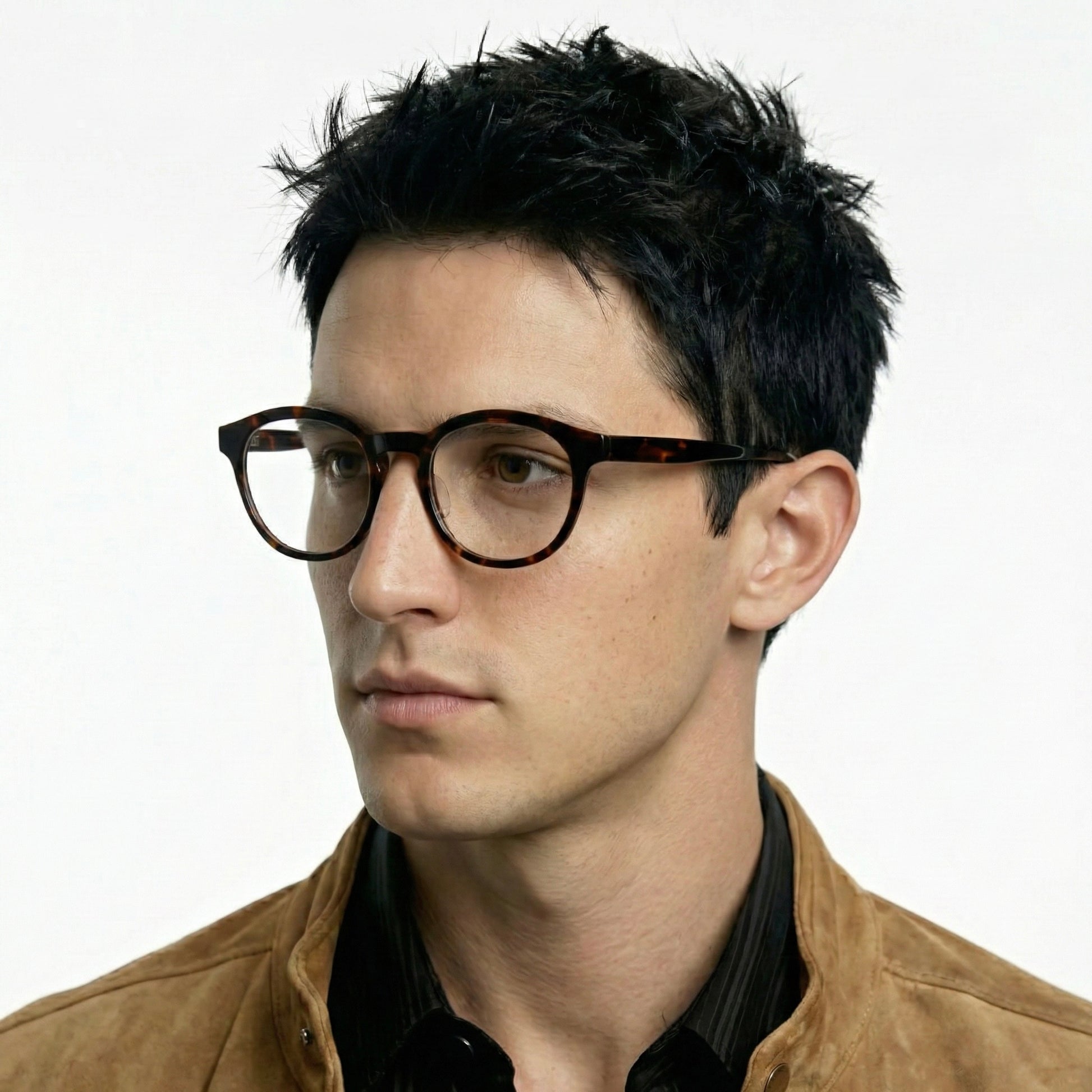 Keystone TR90 round eyeglasses worn by model