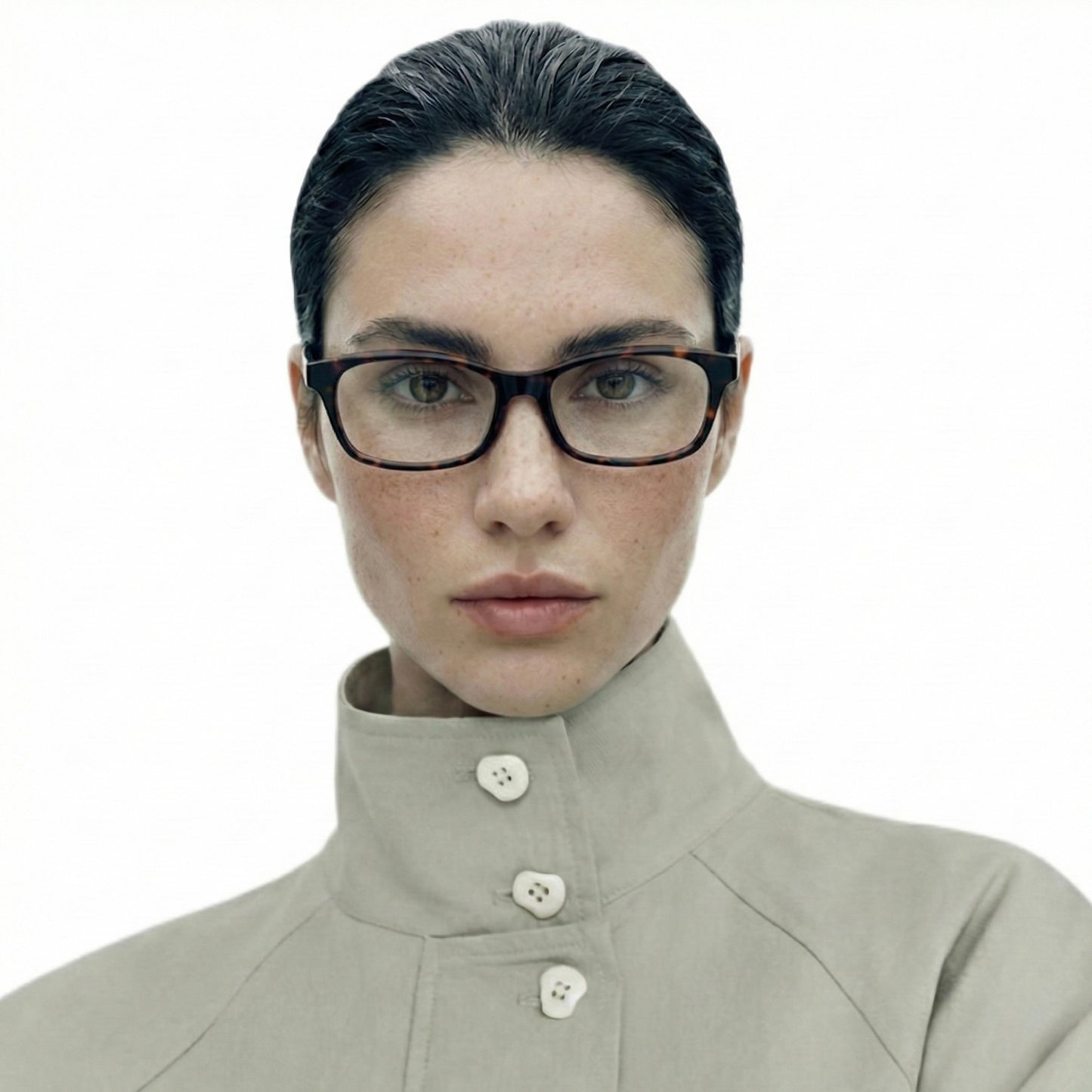 Strata TR90 rectangular eyeglasses worn by model